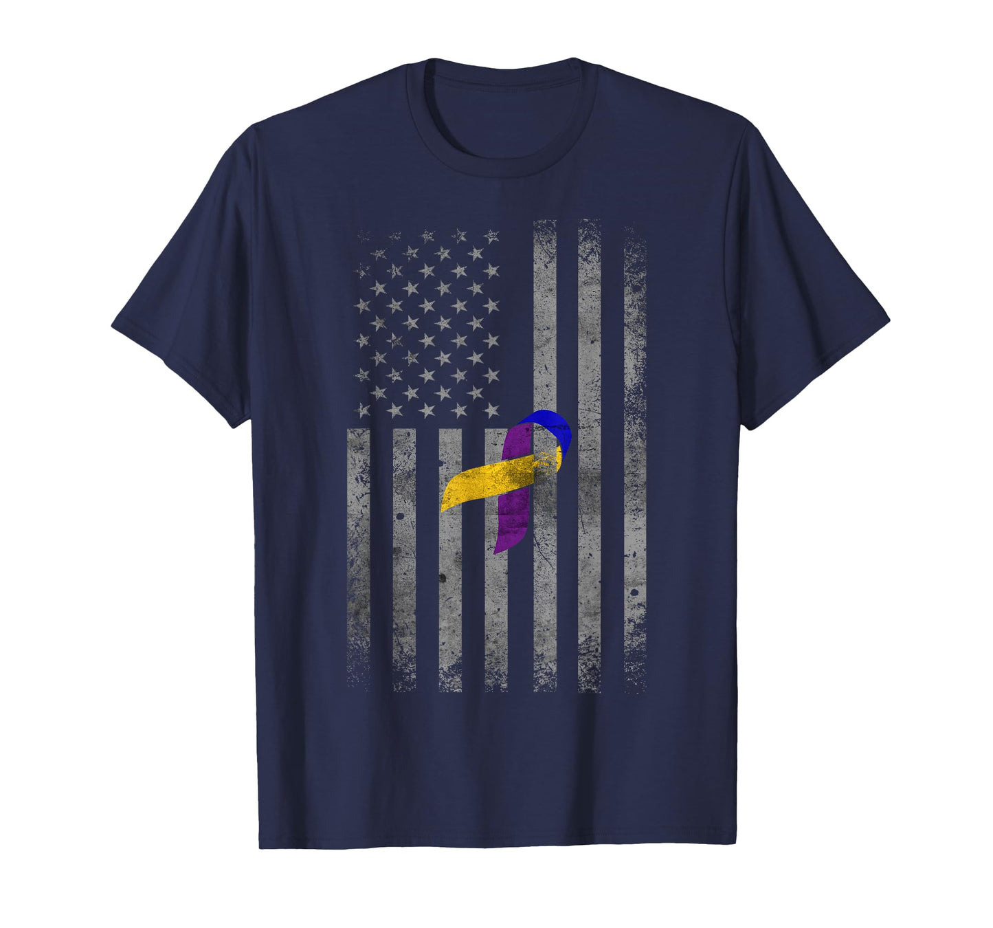 Vintage American Flag For Bladder Cancer Awareness T-Shirt