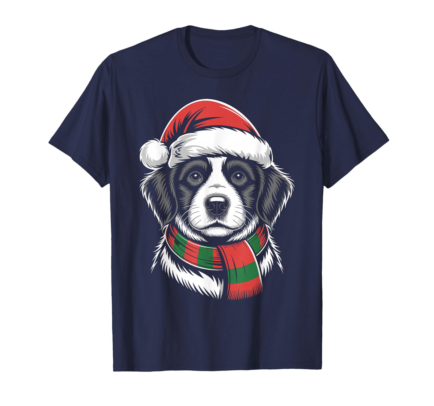 Afador Dog Xmas Santa Hat Scarf Christmas Costume T-Shirt