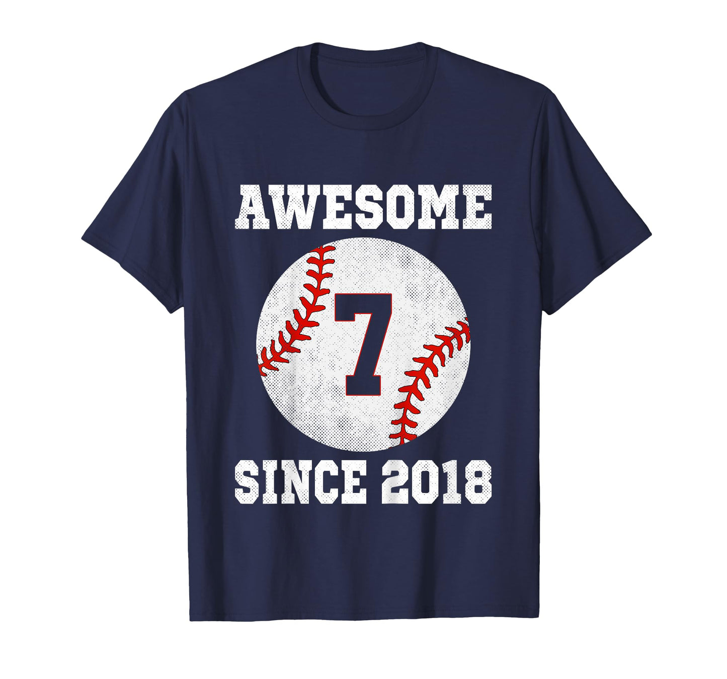 Kids 7th Birthday Baseball Player 7 Years Old Vintage Sports T-Shirt
