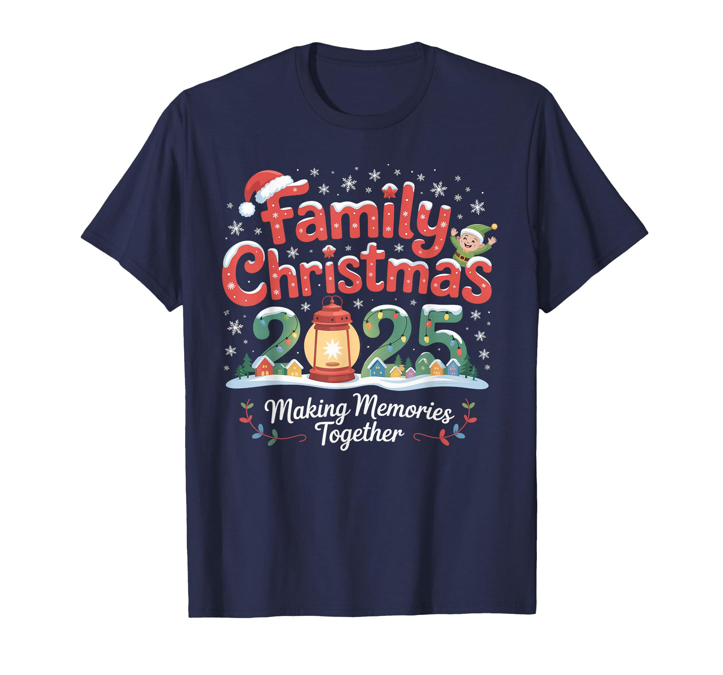 Family Christmas 2025 Matching Squad Santa Elf Funny Xmas T-Shirt