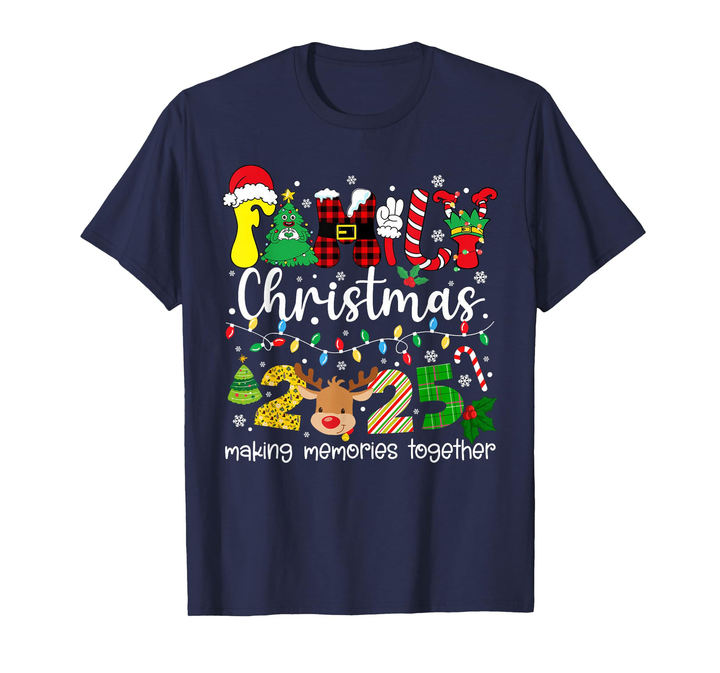 Family Christmas 2025 Matching Squad Santa Elf Funny Xmas T-Shirt