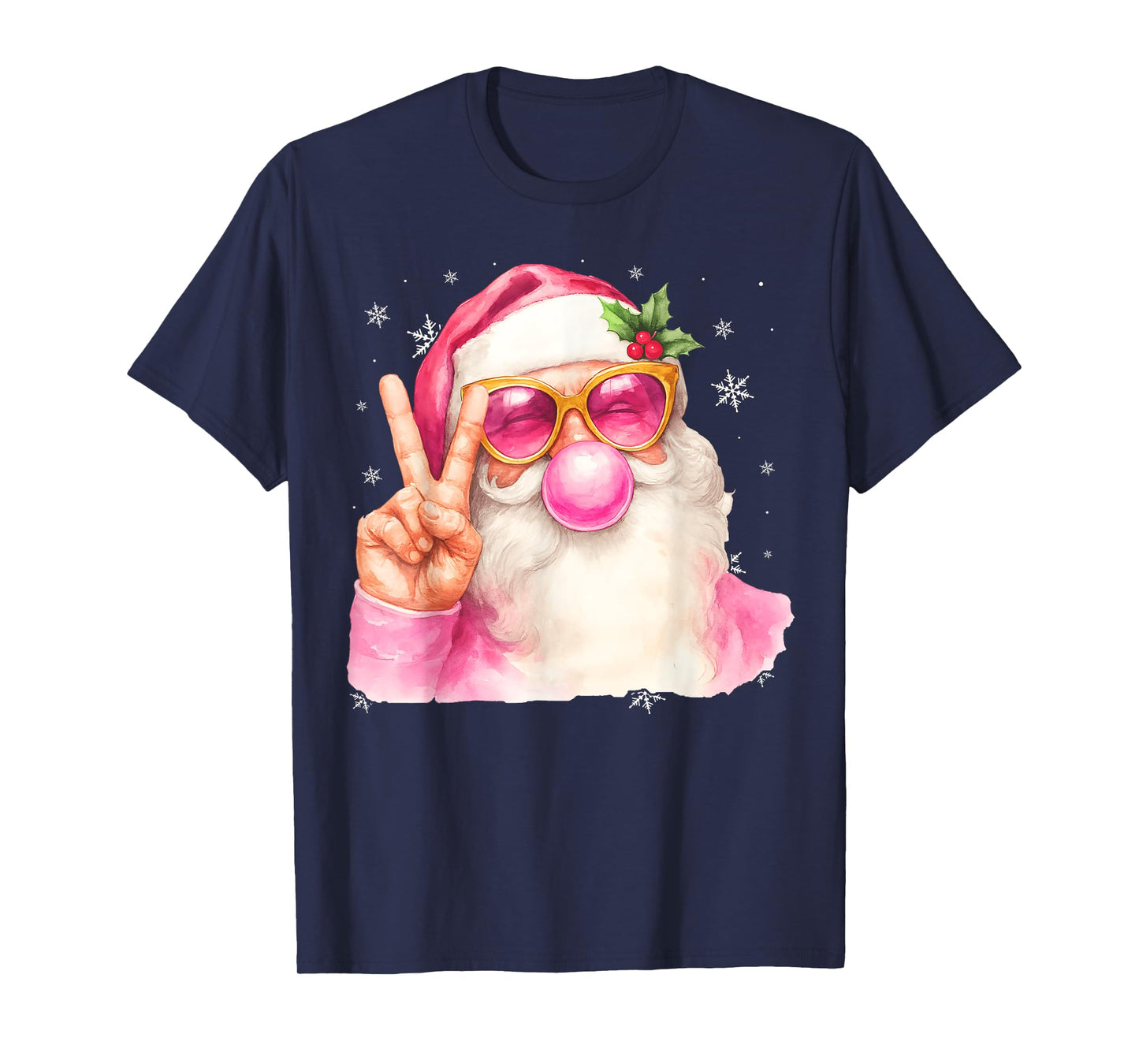 Cute Pink Santa Claus Bubblegum Christmas Xmas Men Women Kid T-Shirt