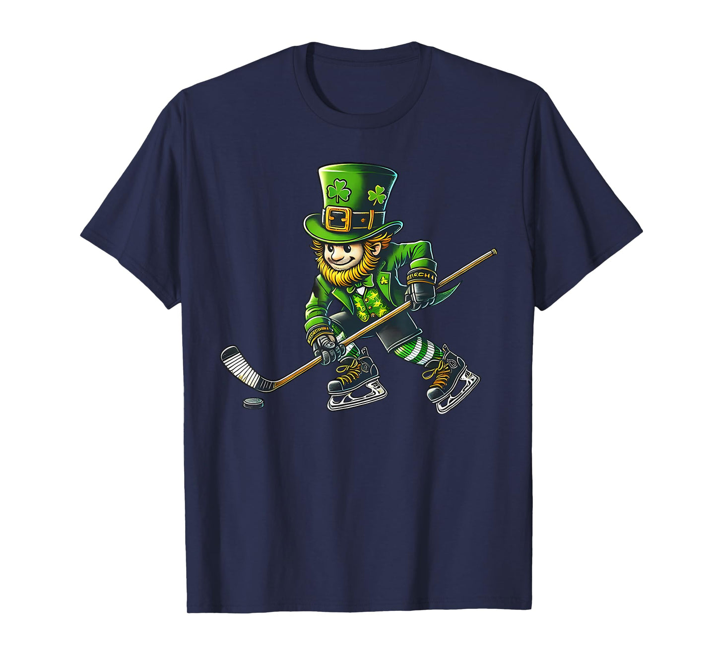 Leprechaun Playing Hockey St Patricks Day Sport Men Boys T-Shirt
