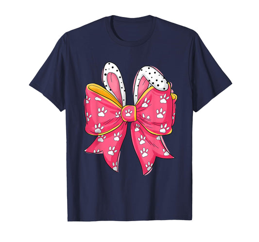 Easter Day Coquette Bow Cute Bunny Rabbit Girls Teens Kids T-Shirt