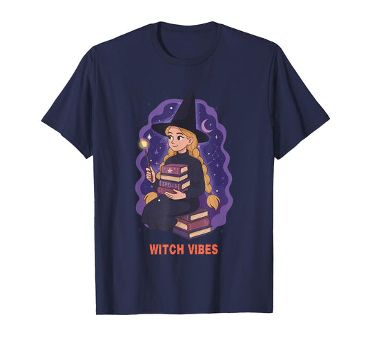 Cute Witch Book Lover Halloween T-Shirt