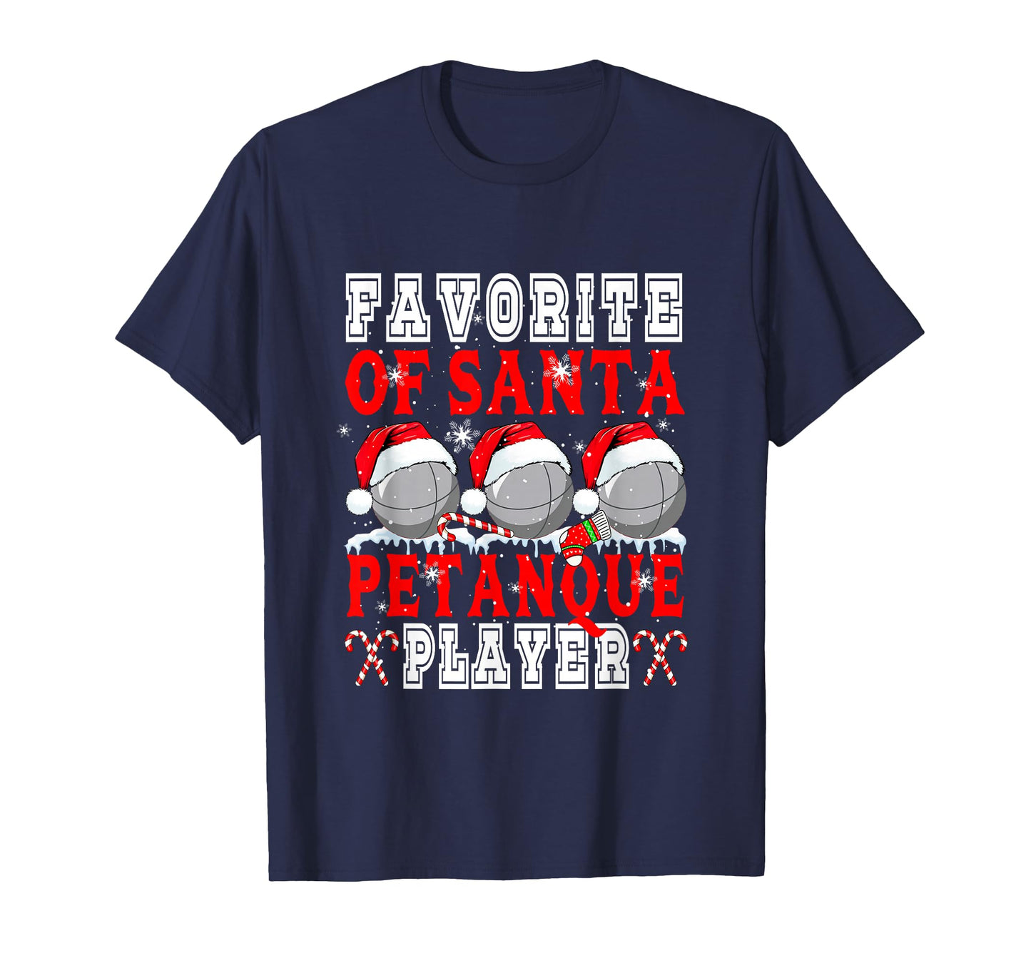 Favorite of Xmas Santa Funny Petanque Player Matching Team T-Shirt