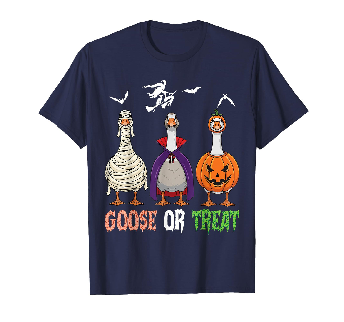 Goose Or Treat Halloween Witch Ghost Pumpkin Gooses Costume T-Shirt