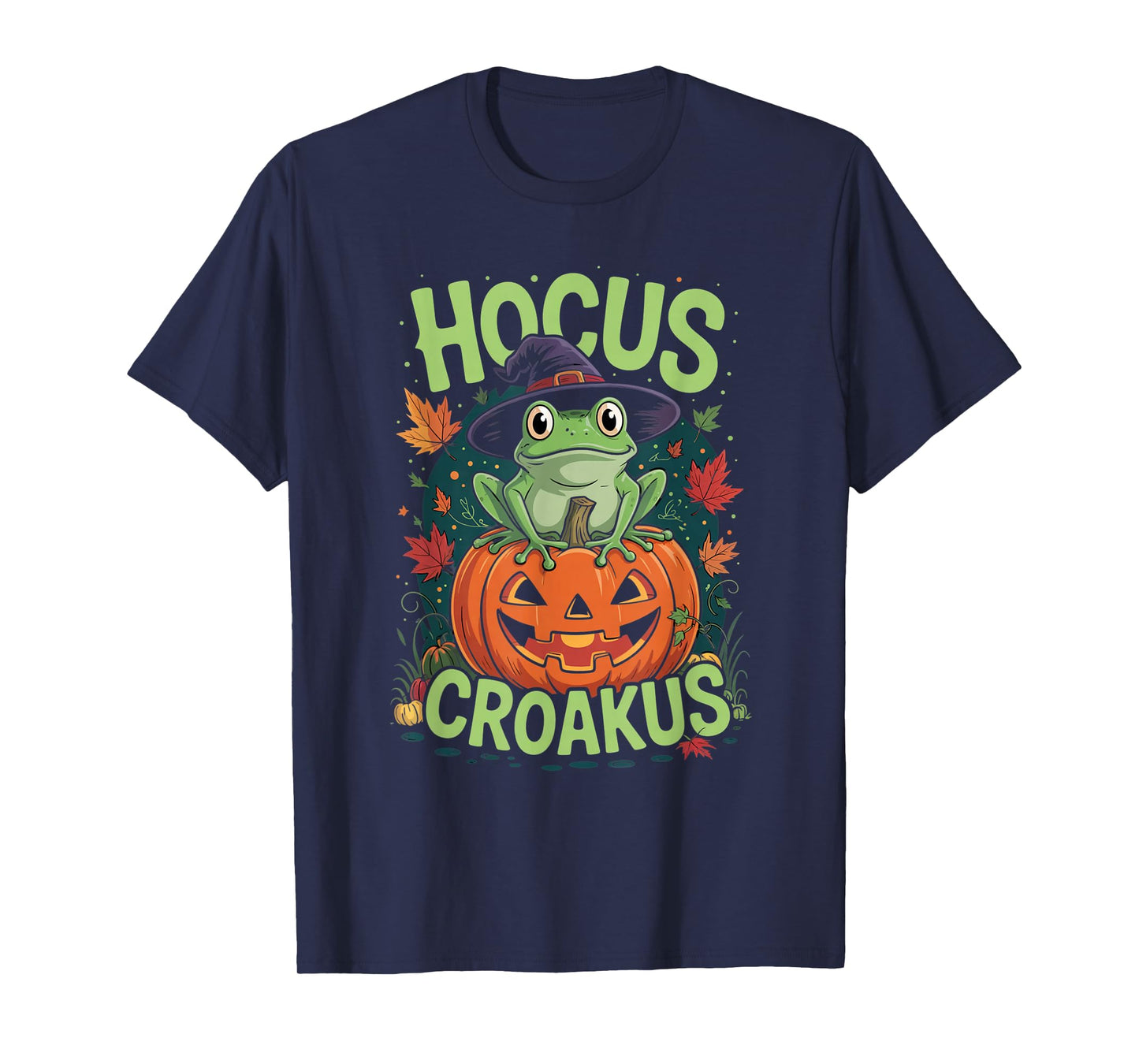 Halloween Frog Witch Pun Hocus Crocus Toad Lover Costume T-Shirt