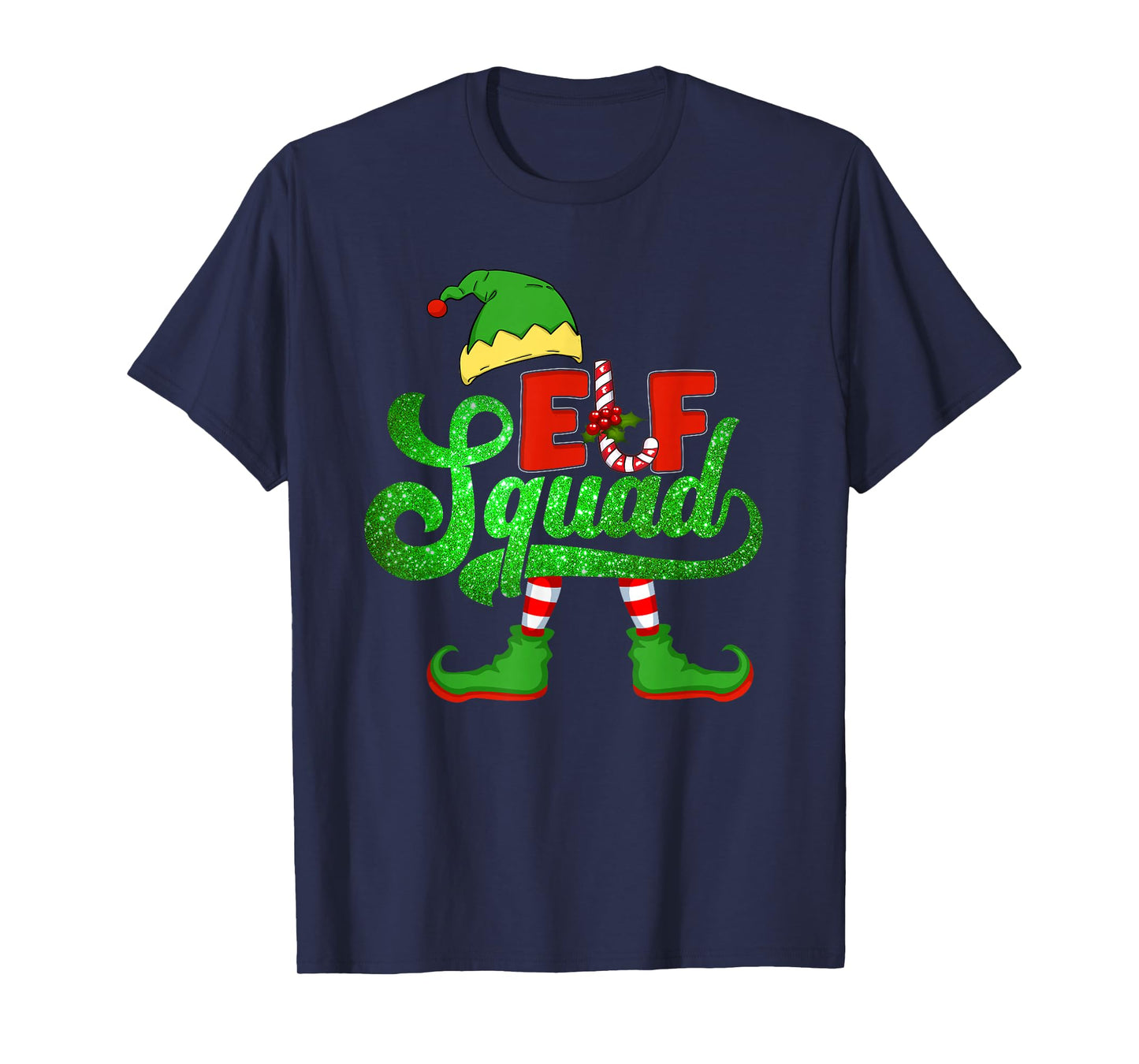 Funny Elf Family Christmas Matching Pajamas Xmas Elf Squad T-Shirt