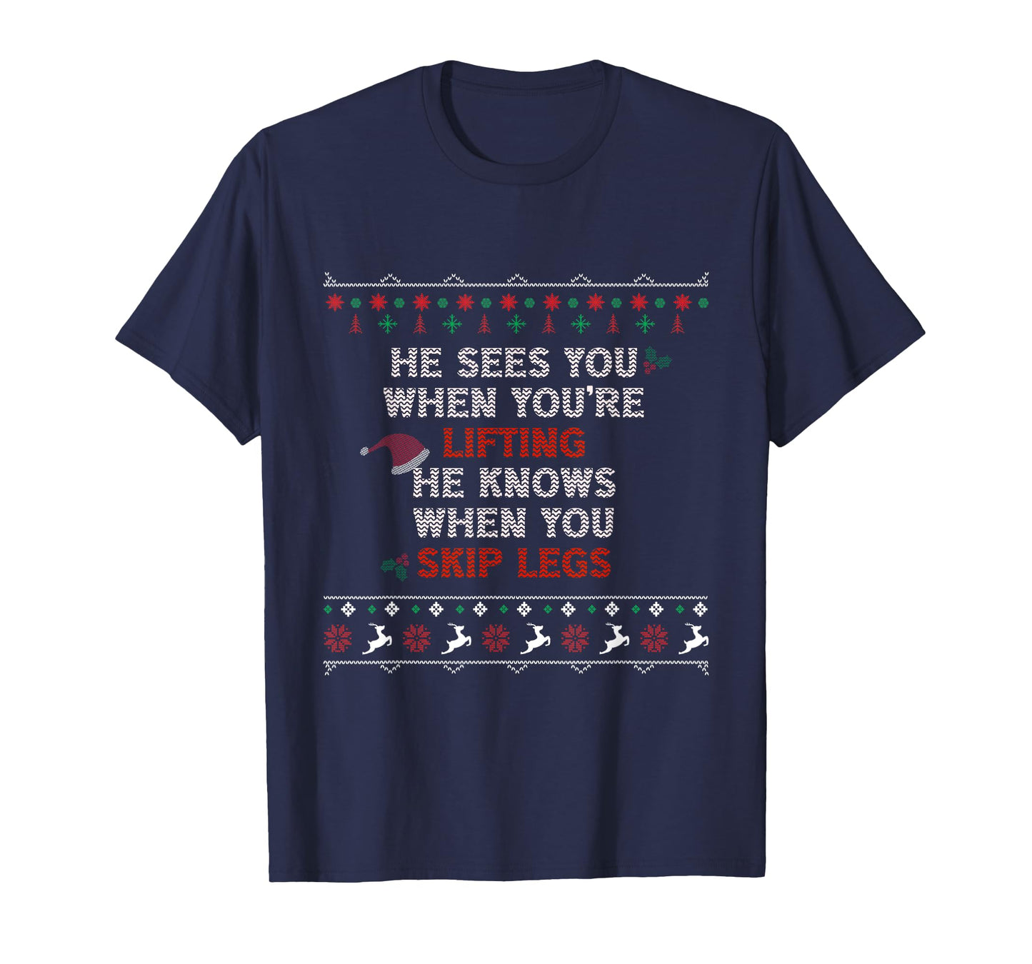 Ugly Funny Christmas sweater Style Lifting Fitness Slogan T-Shirt