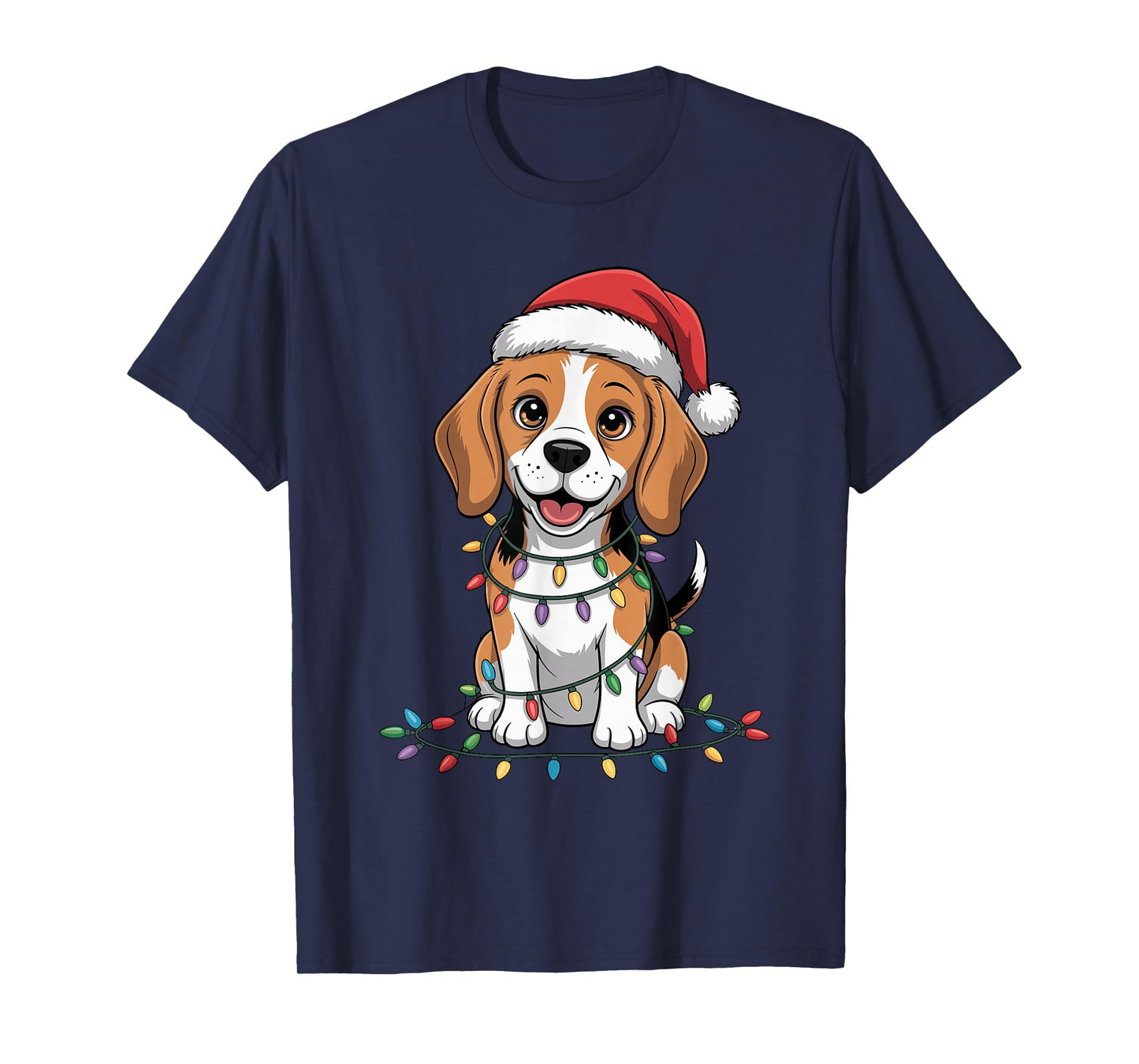 Cute Beagle Christmas Xmas Santa Hat Dog Lovers Holiday T-Shirt