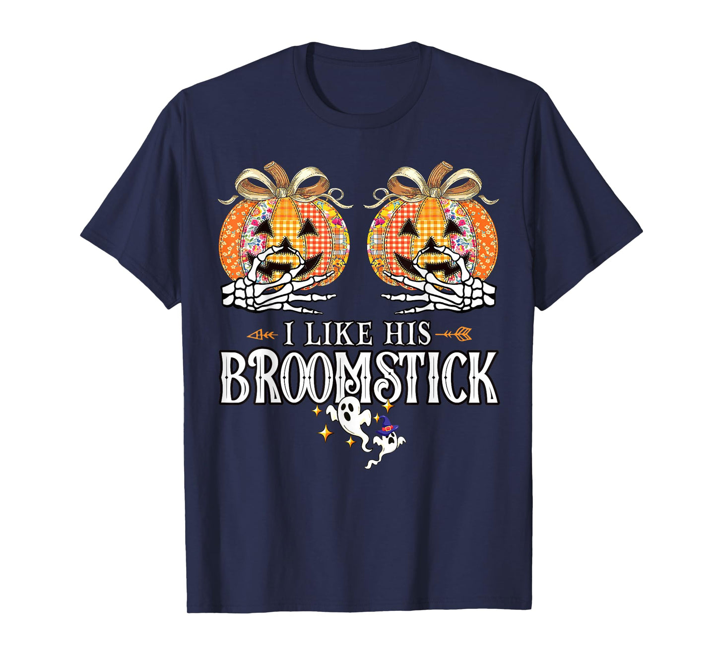 I Like His Broomstick He Likes My Pumpkins Couples Halloween T-Shirt