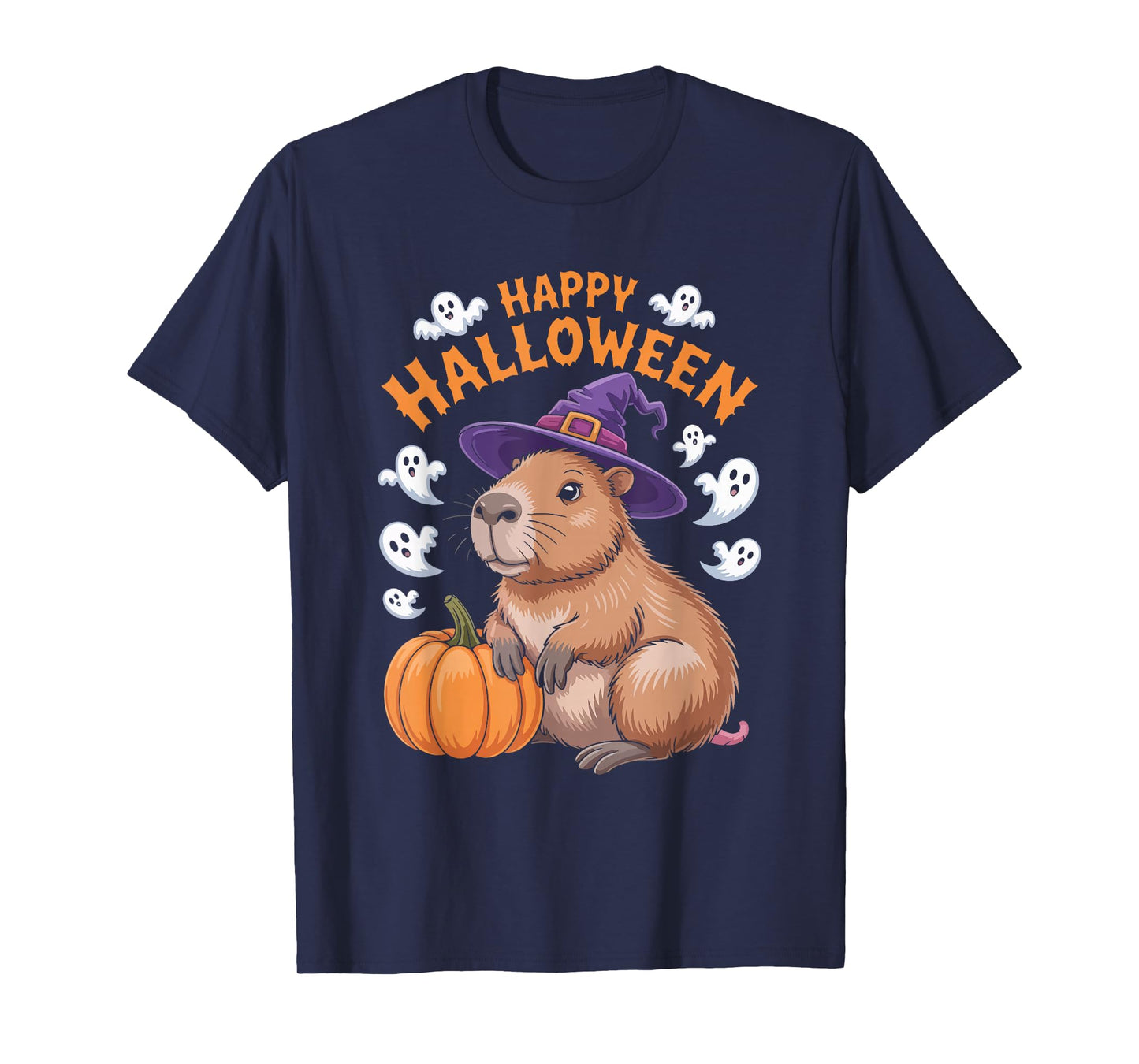 Happy Halloween Capybara Witch Hat T-Shirt