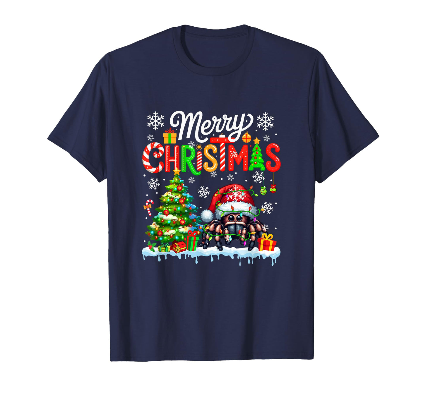 Merry Christmas Santa Spider Colorful Costume Kids Toddler T-Shirt