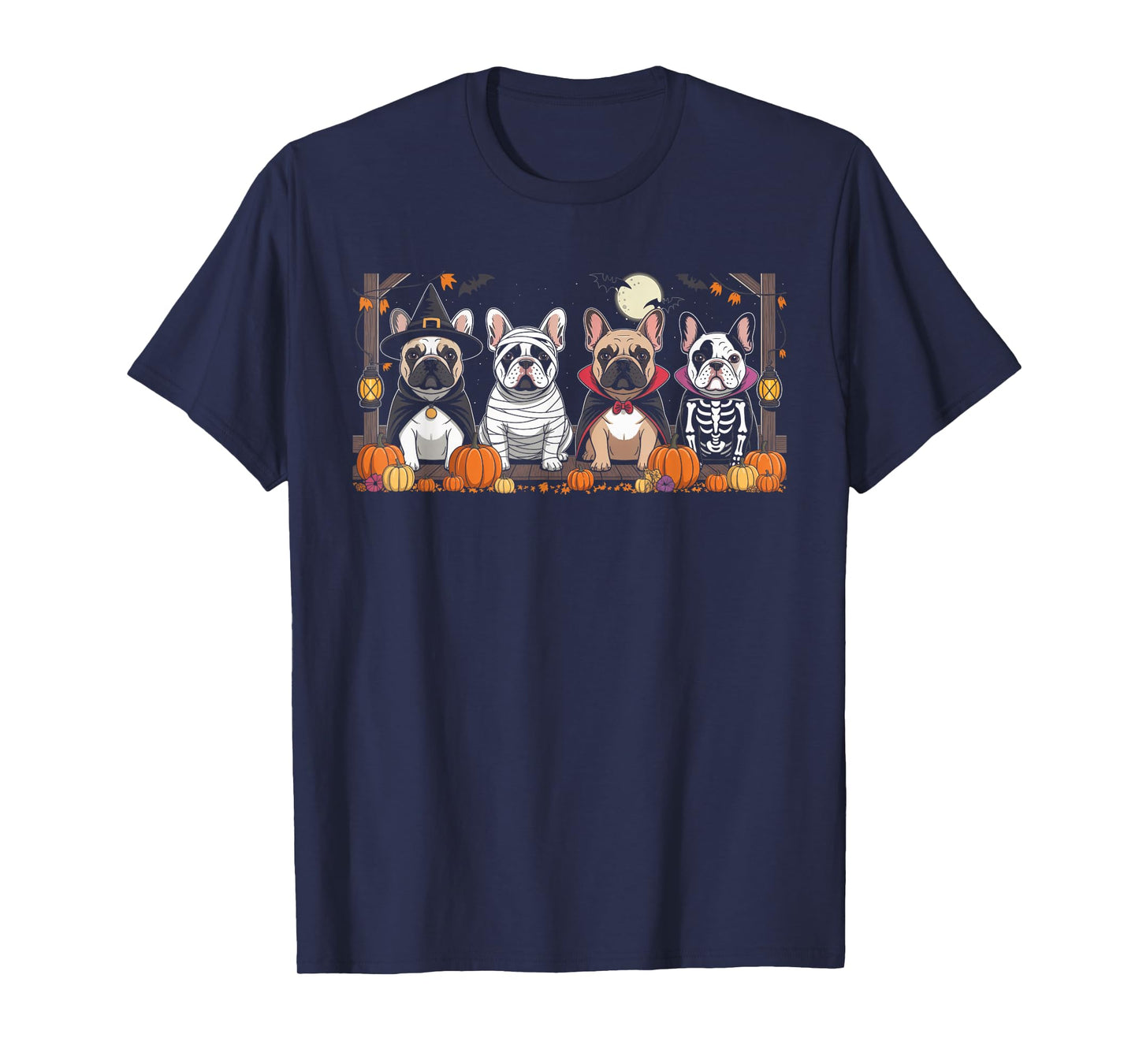 Funny French Bulldog Halloween Party Dogs Trick or Treat T-Shirt