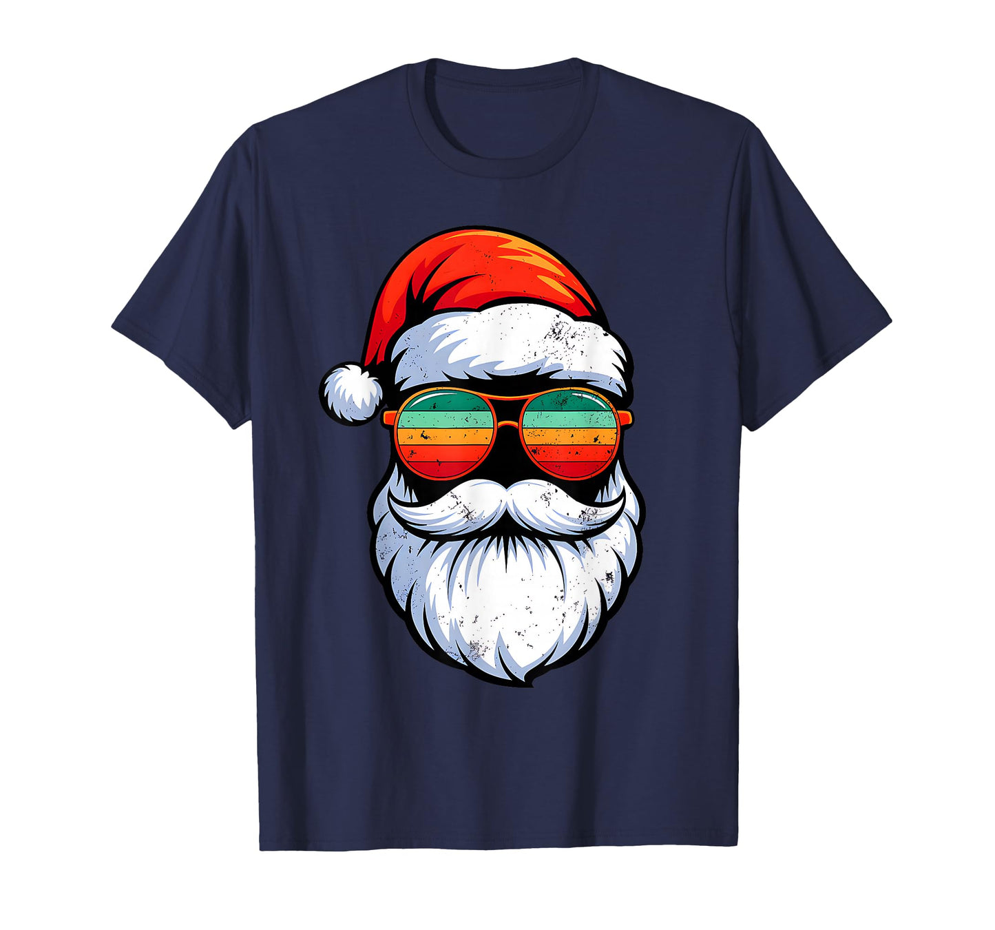 Santa Face Retro Sunglasses Christmas Xmas Men Women Kids T-Shirt