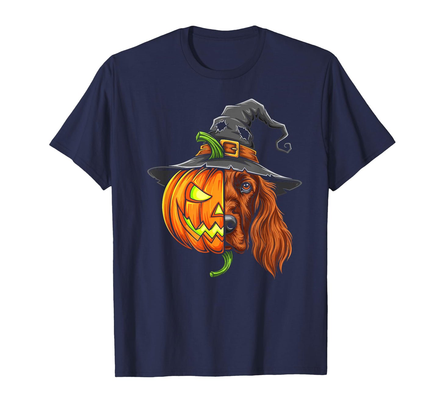 Irish Setter Pumpkin Jack O Lantern Halloween Mens Womens T-Shirt