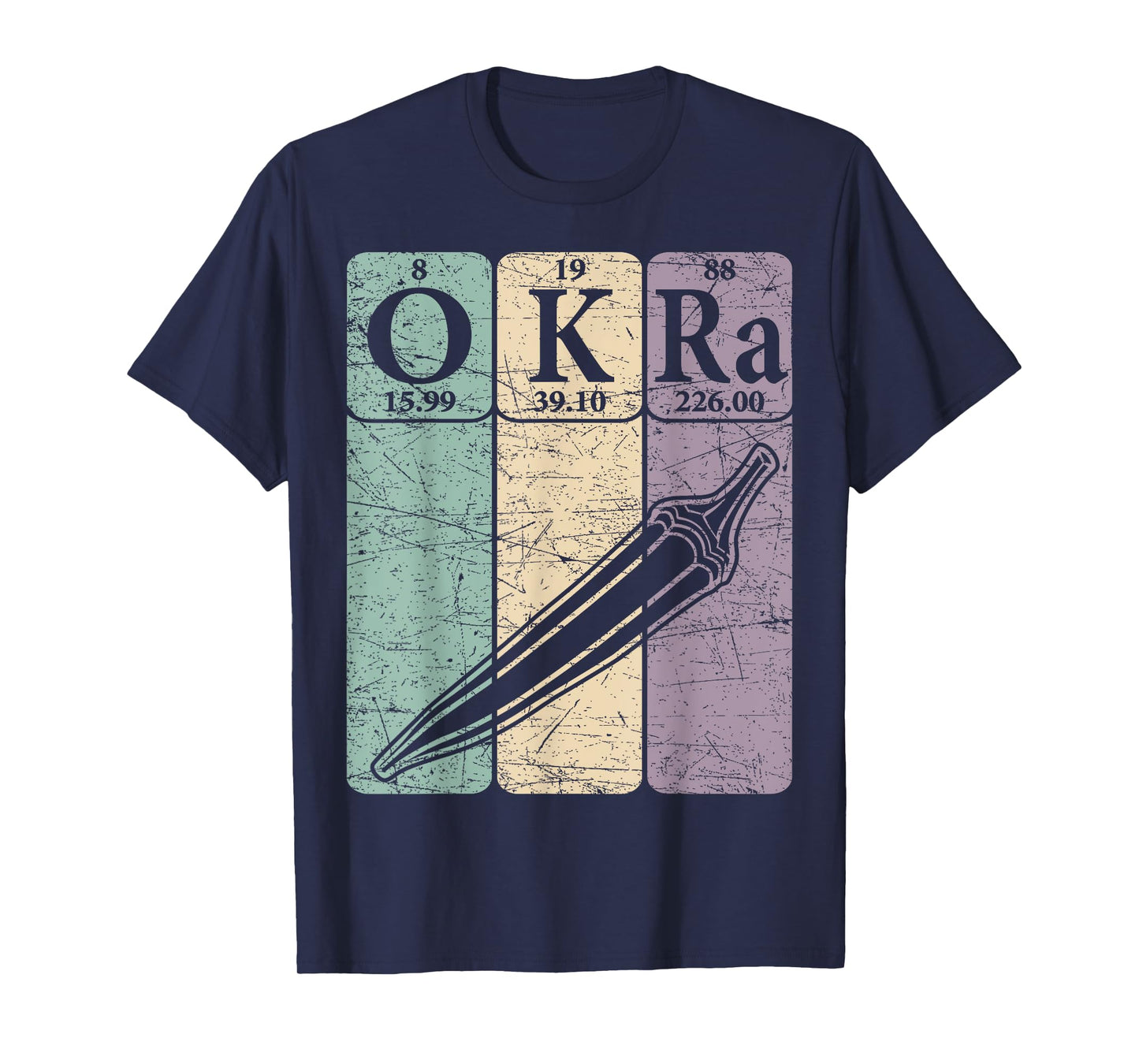 Okra Periodic Table Elements Okra Vegetable Retro T-Shirt