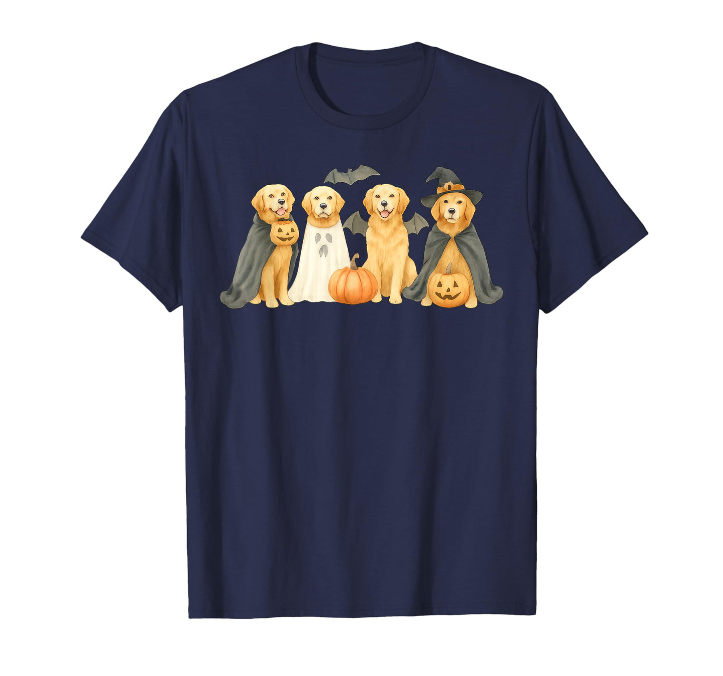 Golden Retriever Ghost Dog Halloween Golden Retriever Witch T-Shirt