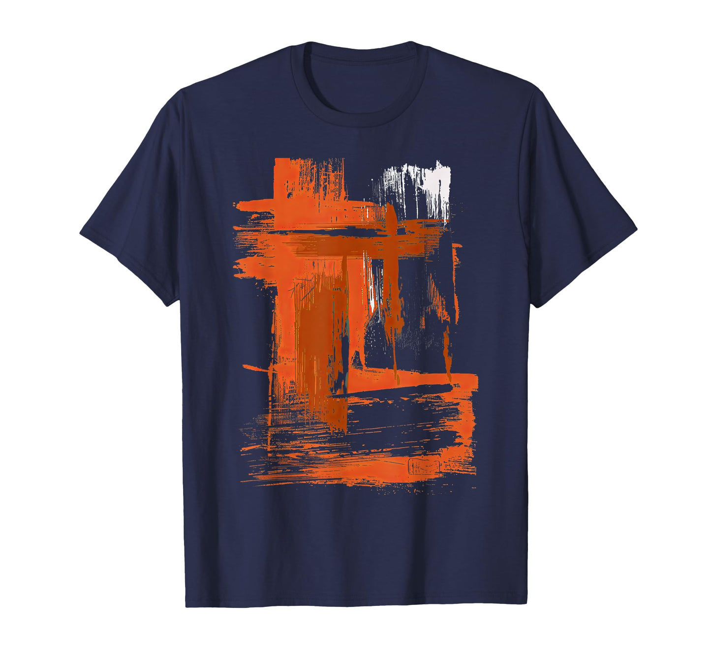 Orange And Black Brushstroke Art T-Shirt