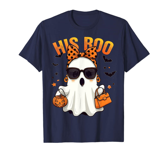 Her Boo His Boo Funny Ghost Matching Couples Halloween 2024 T-Shirt