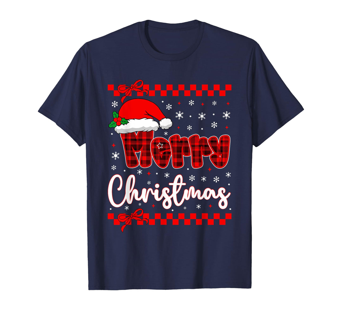 Funny Merry Christmas Reindeer Xmas Family Women Men T-Shirt