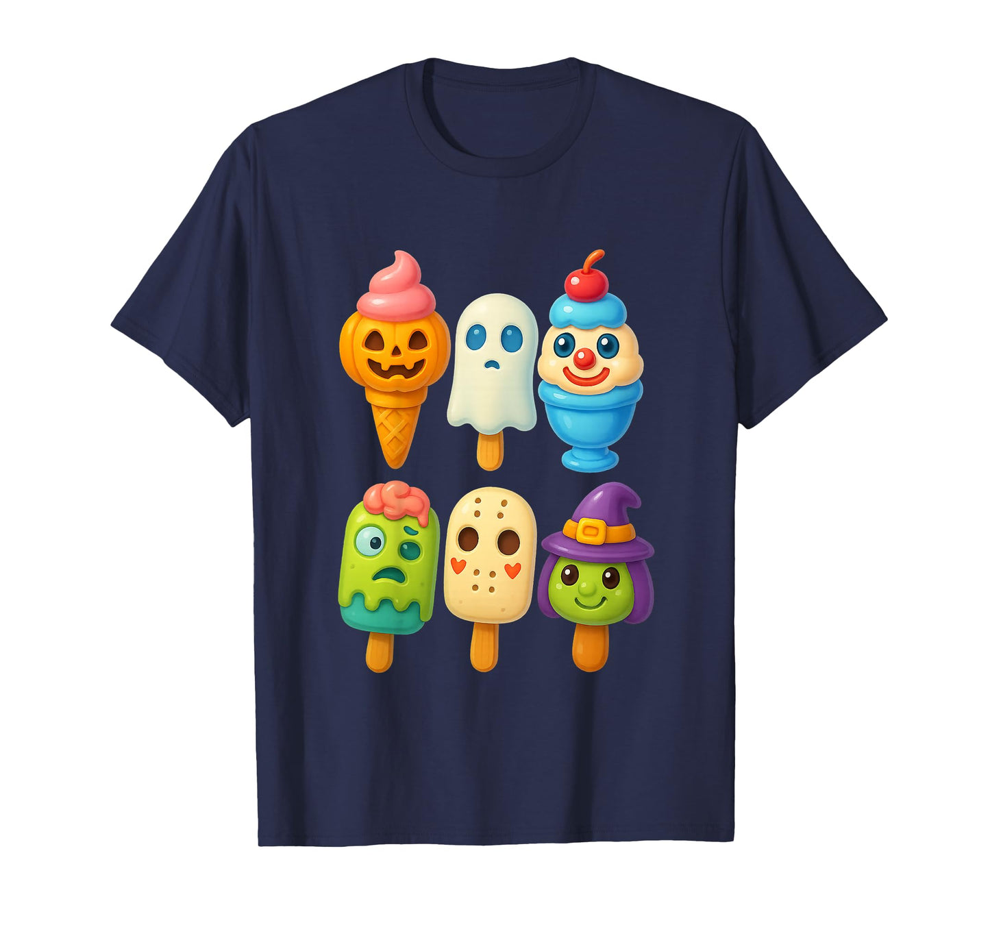 Funny Horror Ice Cream Pops Summerween Halloween 3D Candy T-Shirt