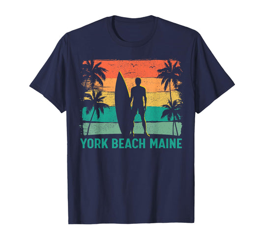 Summer Surf Vintage Maine York Beach Surfing Men Women Kids T-Shirt