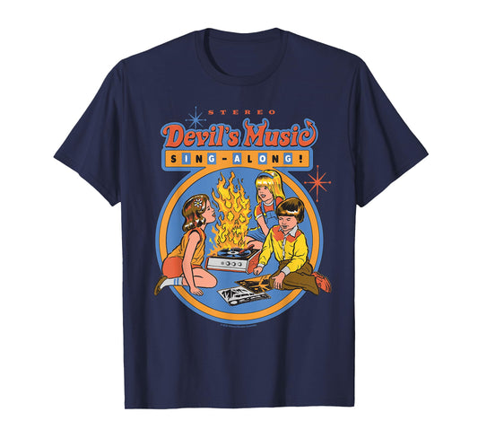 Devil's Music Sing-Along Retro Vintage Funny Adult Humor T-Shirt