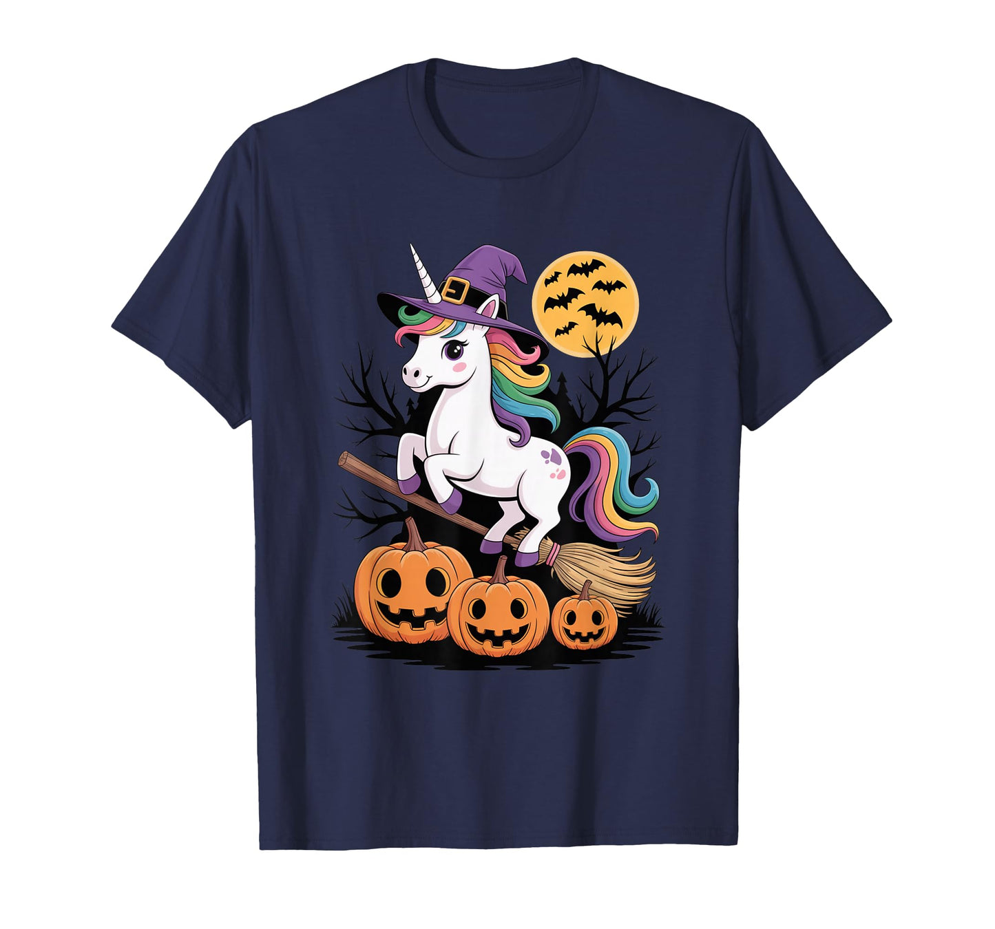 Spooky Witch Unicorn Halloween Pumpkin Funny Sports Humor T-Shirt