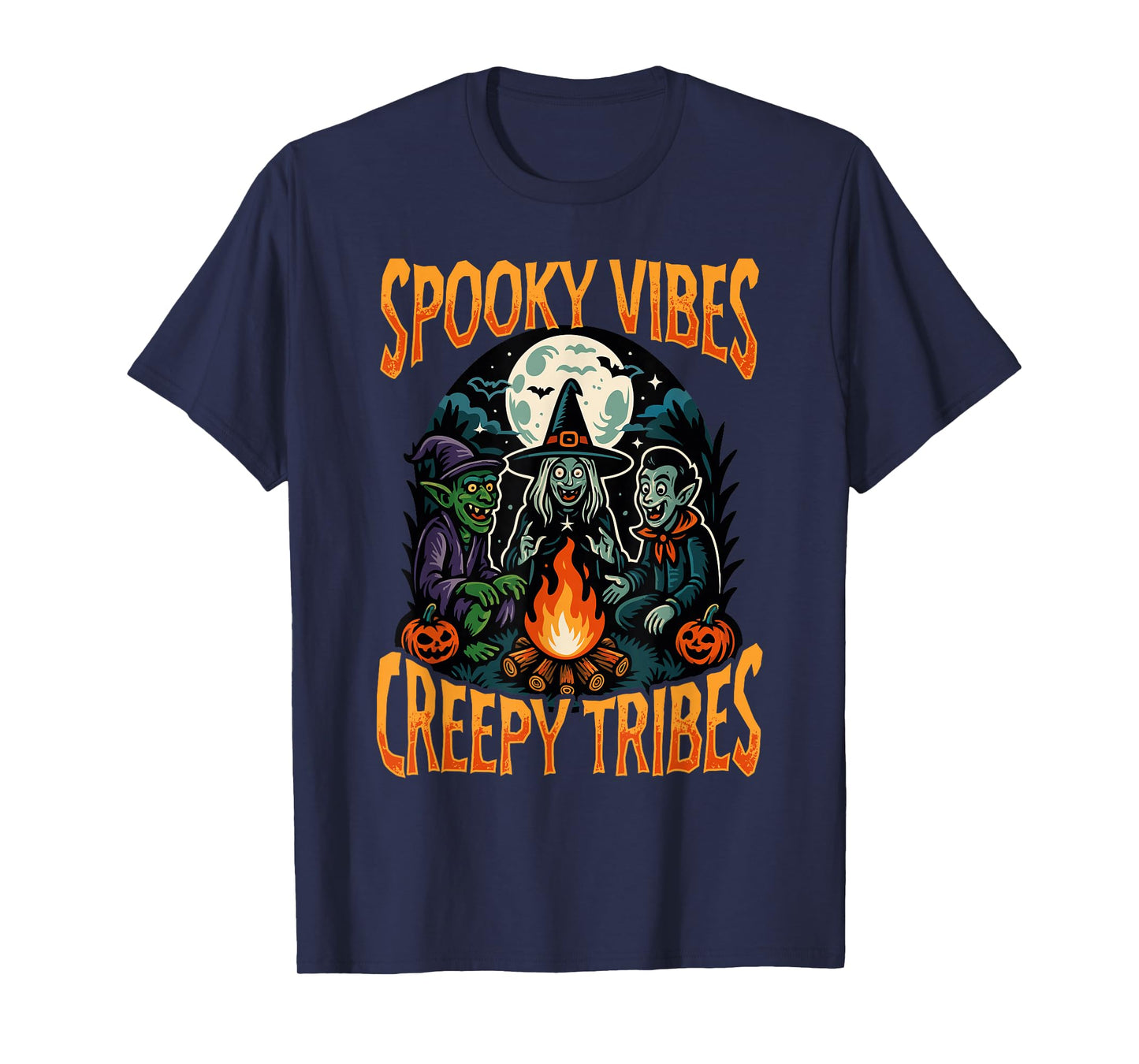 Spooky Vibes Creepy Tribes Halloween Monster T-Shirt