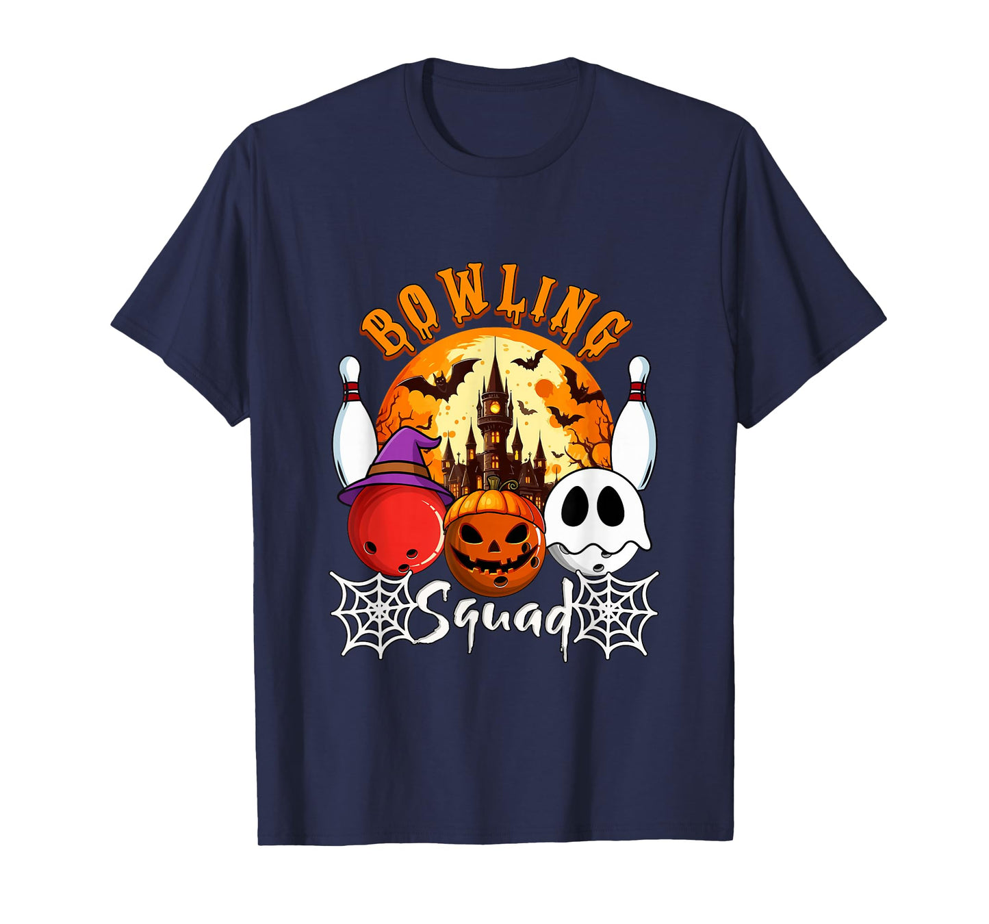 Bowling Squad Halloween Three Horror Balls Costume Player T-Shirt