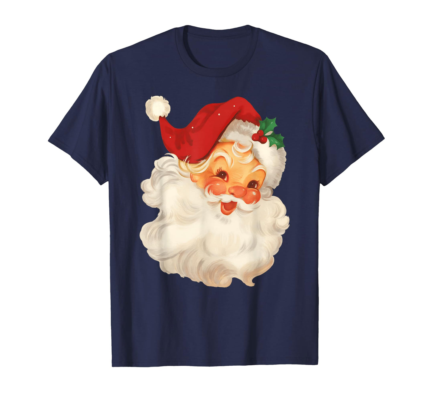 Vintage Retro Jolly Santa Claus Face Christmas Pajamas T-Shirt