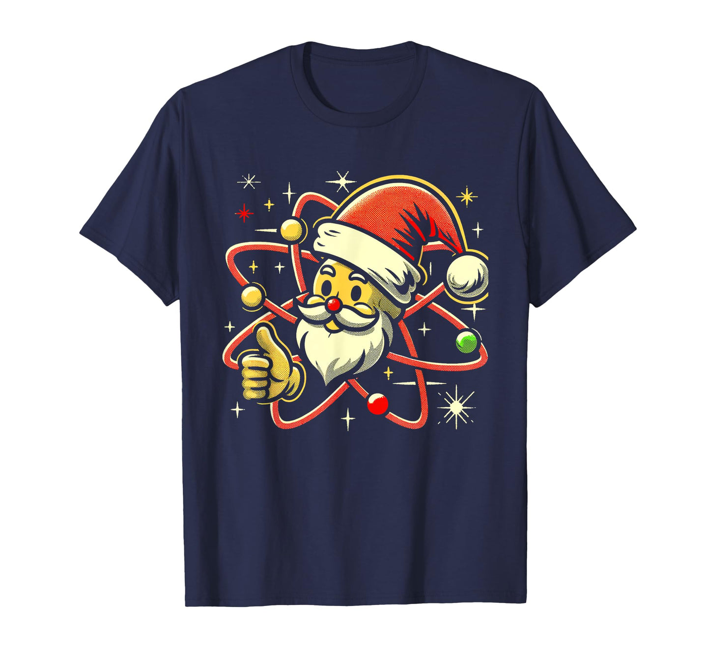 Santa Atom Christmas Thumbs Up Radiation Nuclear Fallout T-Shirt