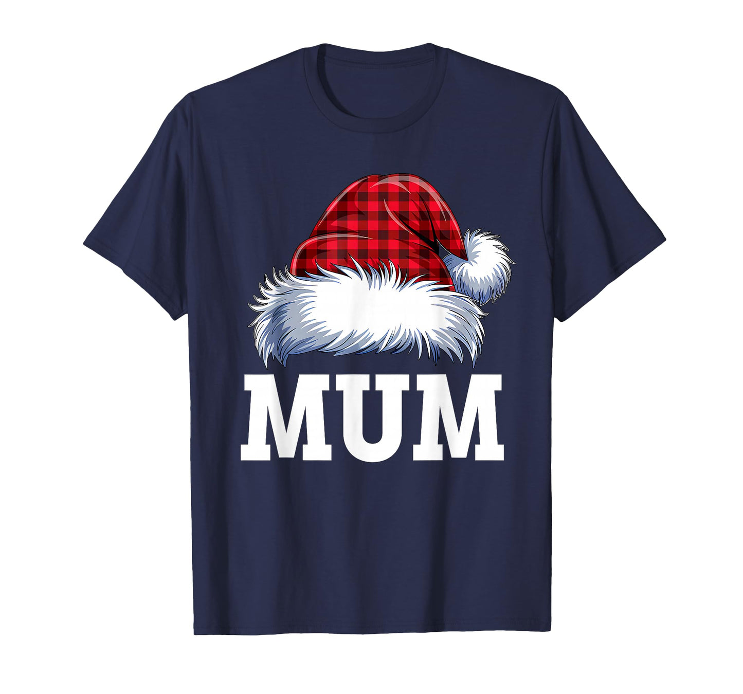 Mum Santa Red Plaid Christmas Family Matching Pajamas Xmas T-Shirt