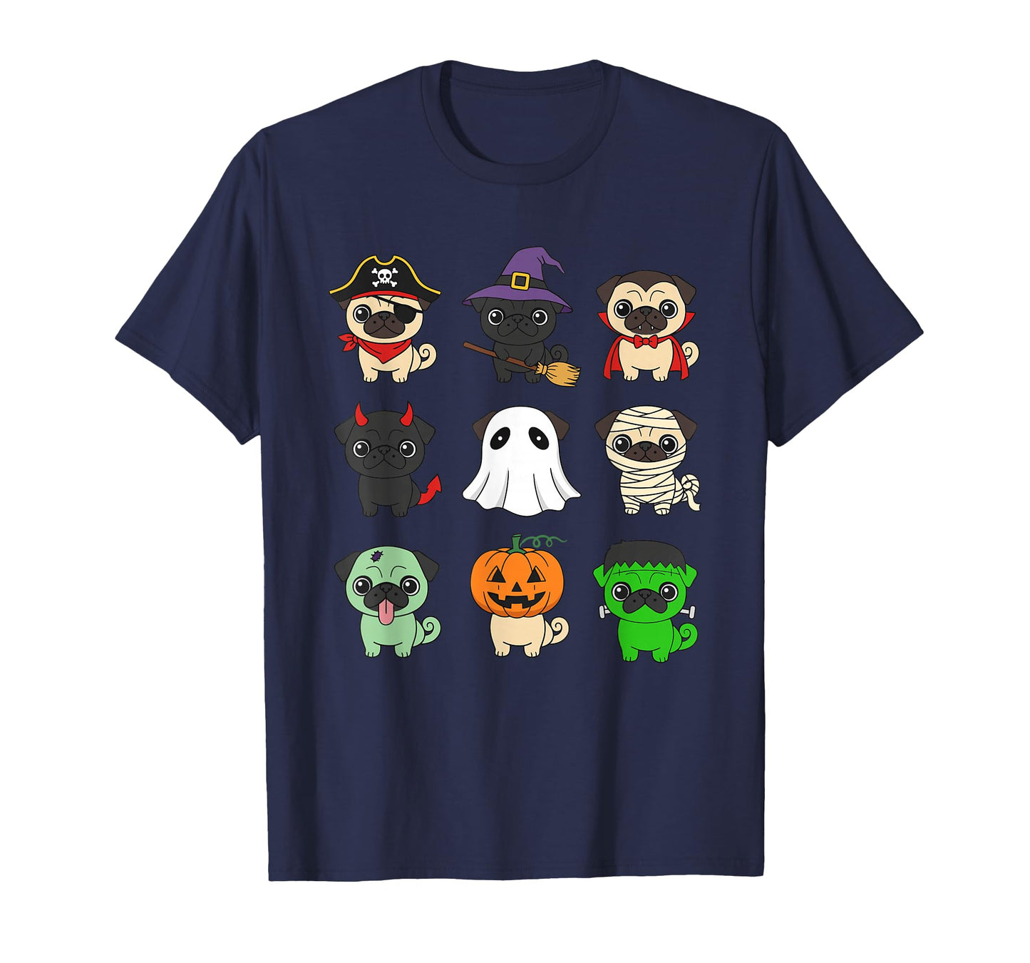 Pug Costumes Trick Or Treat Outfit Funny Pug Puppy Halloween T-Shirt