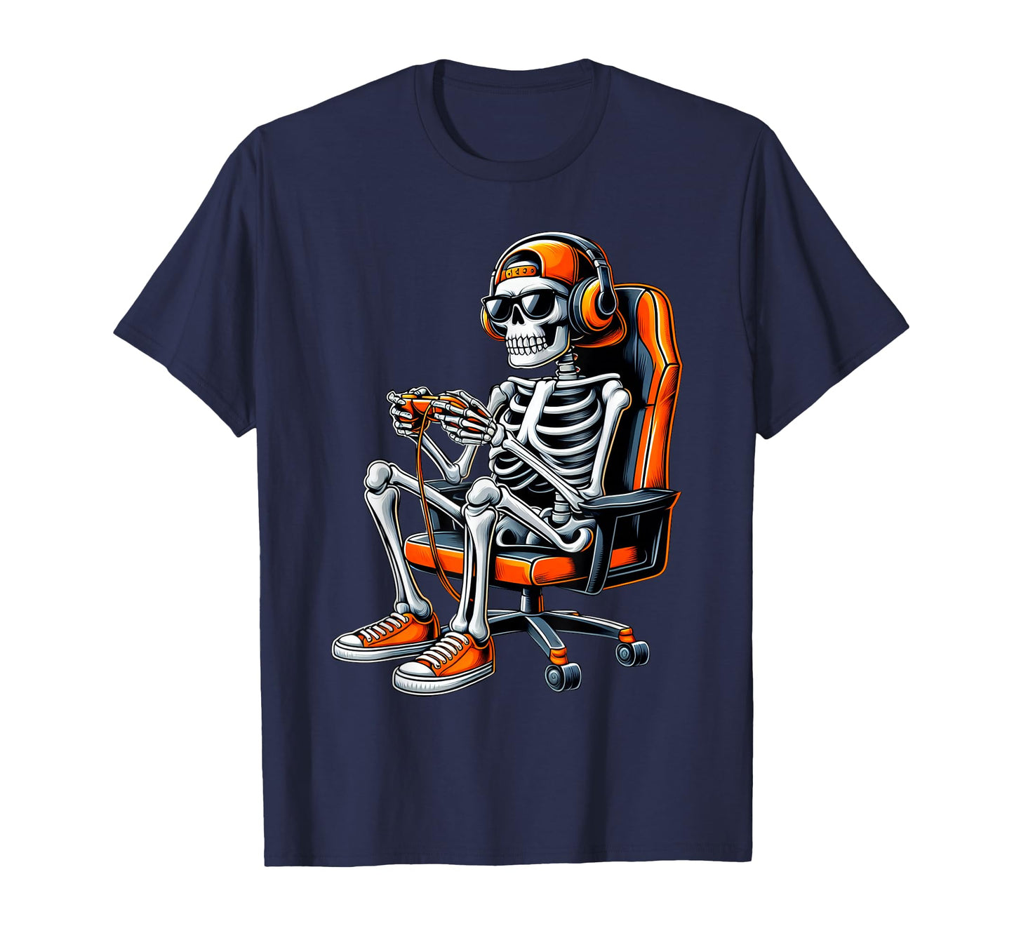 Halloween Skeleton Gamer Video Gaming Boys Men Kids Gamer T-Shirt