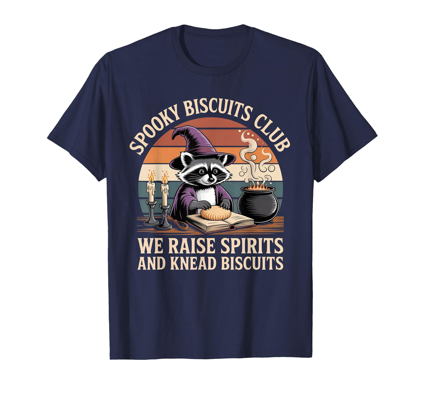 Spooky Biscuits Club Raccoon Funny Halloween Baking T-Shirt