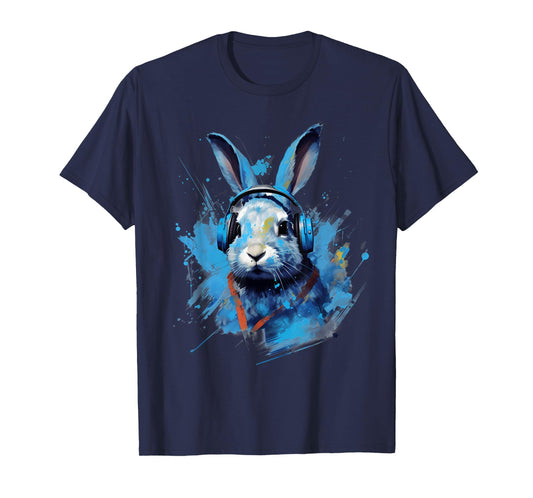 Rave EDM Lionhead Rabbit Headphone T-Shirt