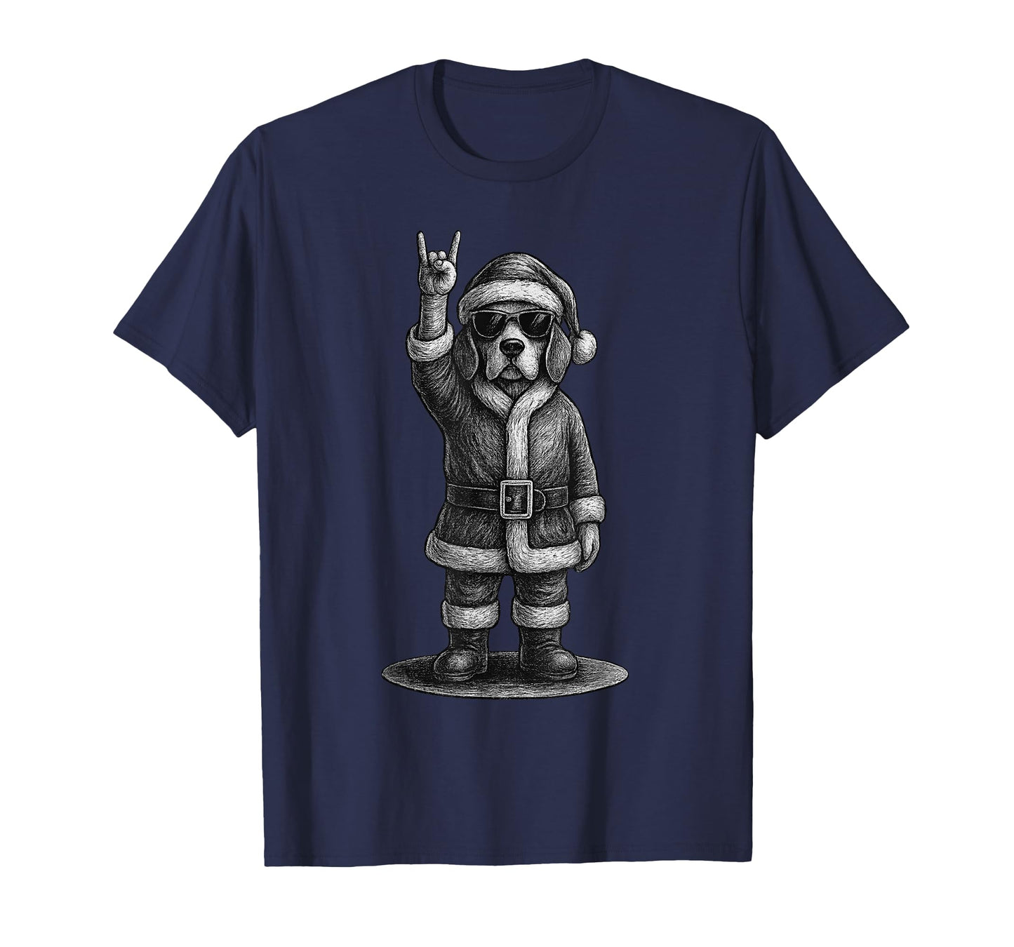 Beagle Rock Music Christmas Dog Lover T-Shirt