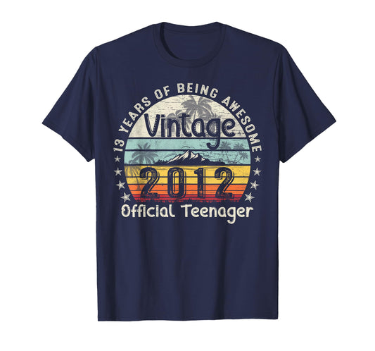 13 Yr Old Gifts Vintage 2012 Official Teenager 13th Birthday T-Shirt