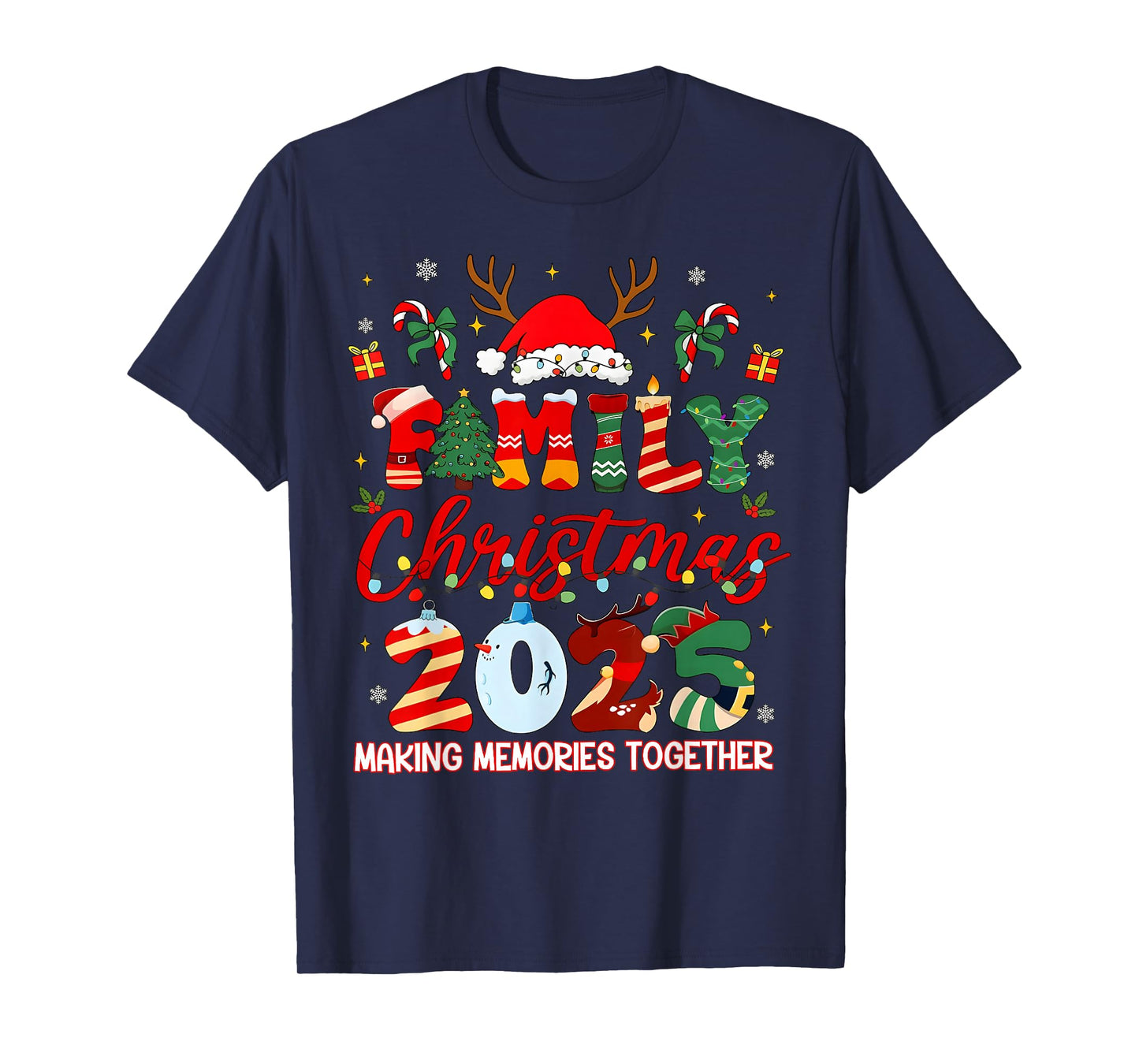 Family Christmas 2025 Matching Outfit Xmas Squad Santa T-Shirt