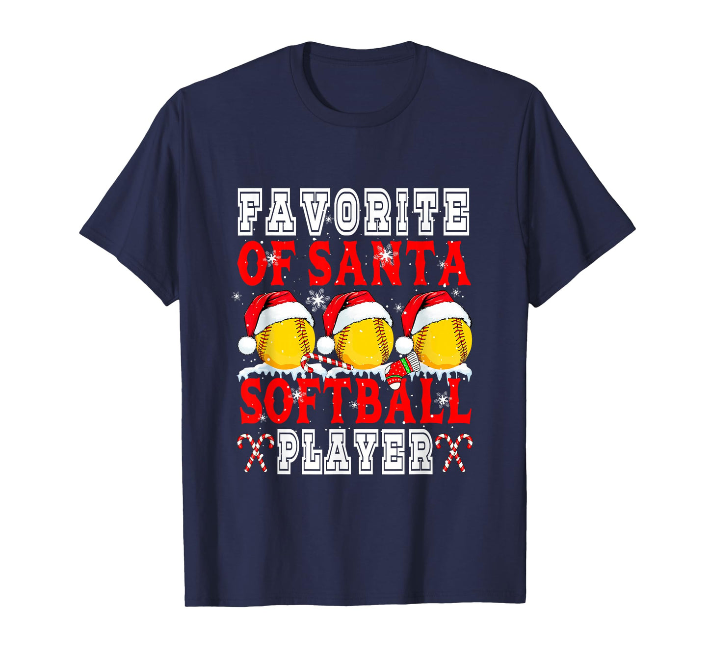 Favorite of Xmas Santa Funny Softball Player Matching Team T-Shirt