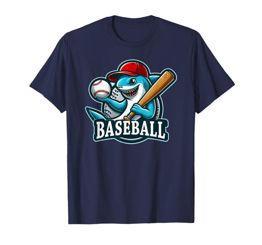 Baseball Shark Playing Baseball T-Shirt