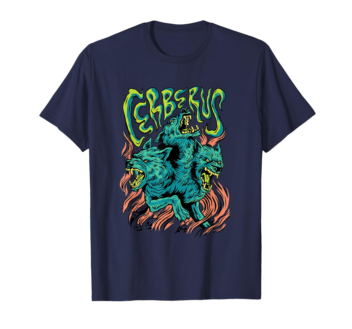 Cerberus - Creepy Three-Headed Dog Greek Mythology Lover T-Shirt for Men Women Kids