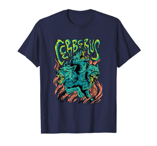 Cerberus - Creepy Three-Headed Dog Greek Mythology Lover T-Shirt for Men Women Kids