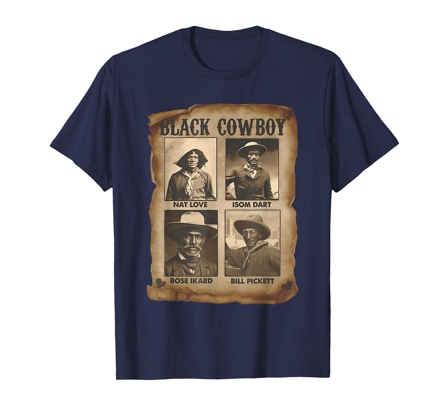 Black Cowboy Western Rodeo Melanin Black History Texas Men T-Shirt