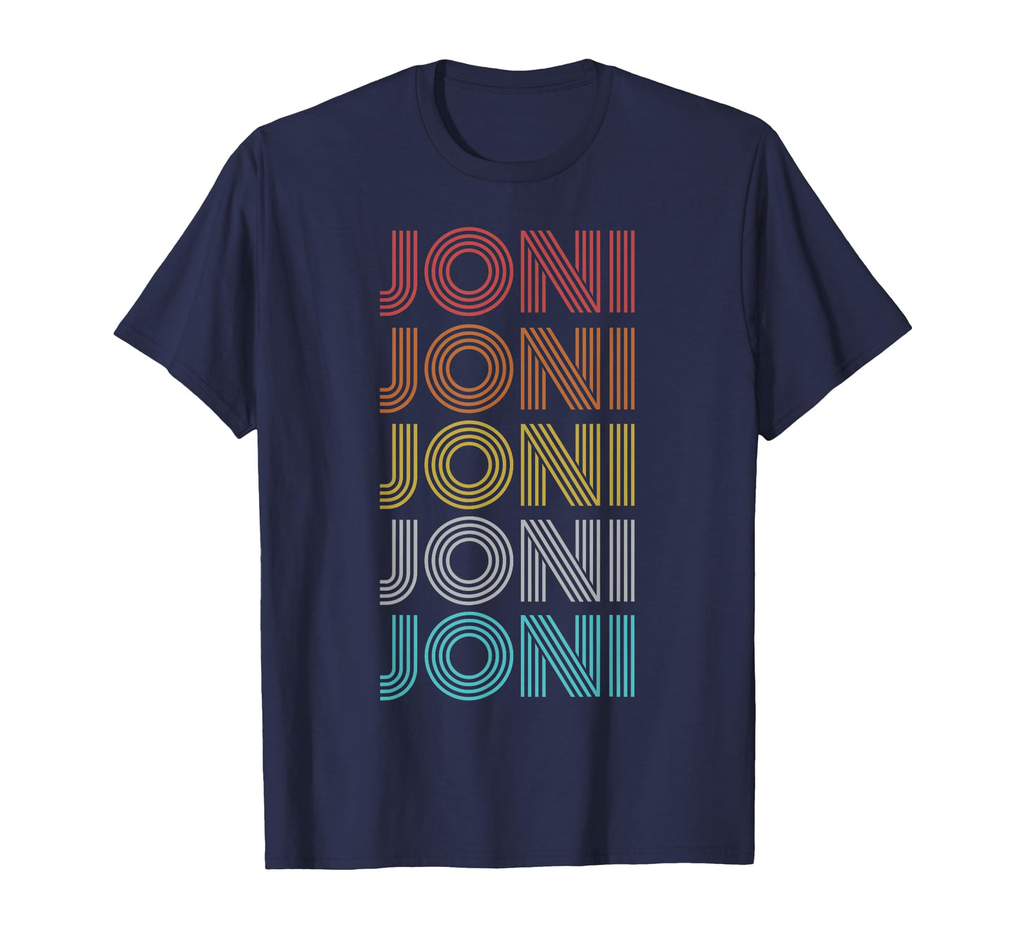 Joni Shirt Vintage Retro Apparel Unisex Adults Kids Retro Letter Print T-Shirt Black Small