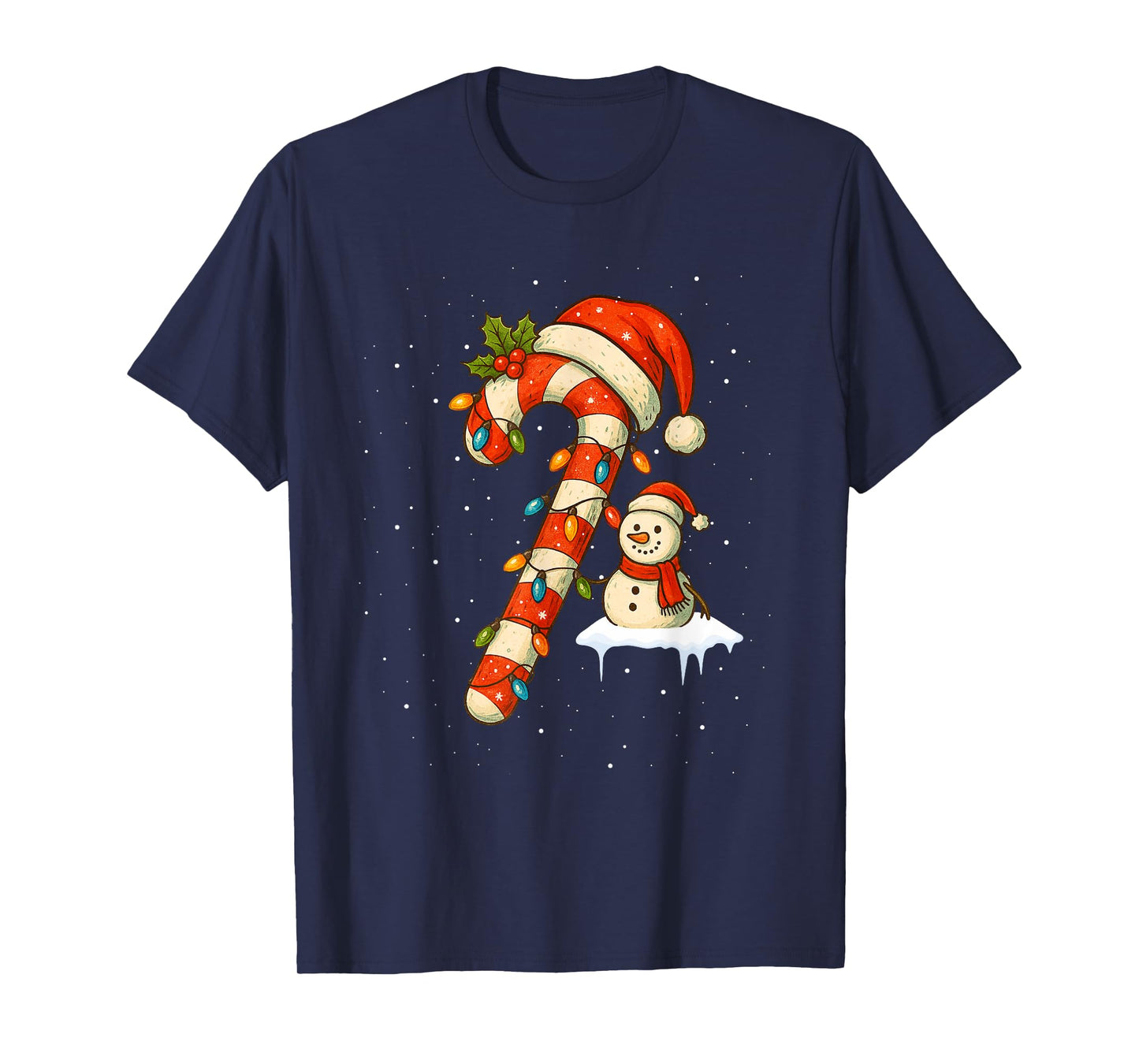 Christmas Candy Cane Santa Hat Xmas Kids Toddler Youth T-Shirt