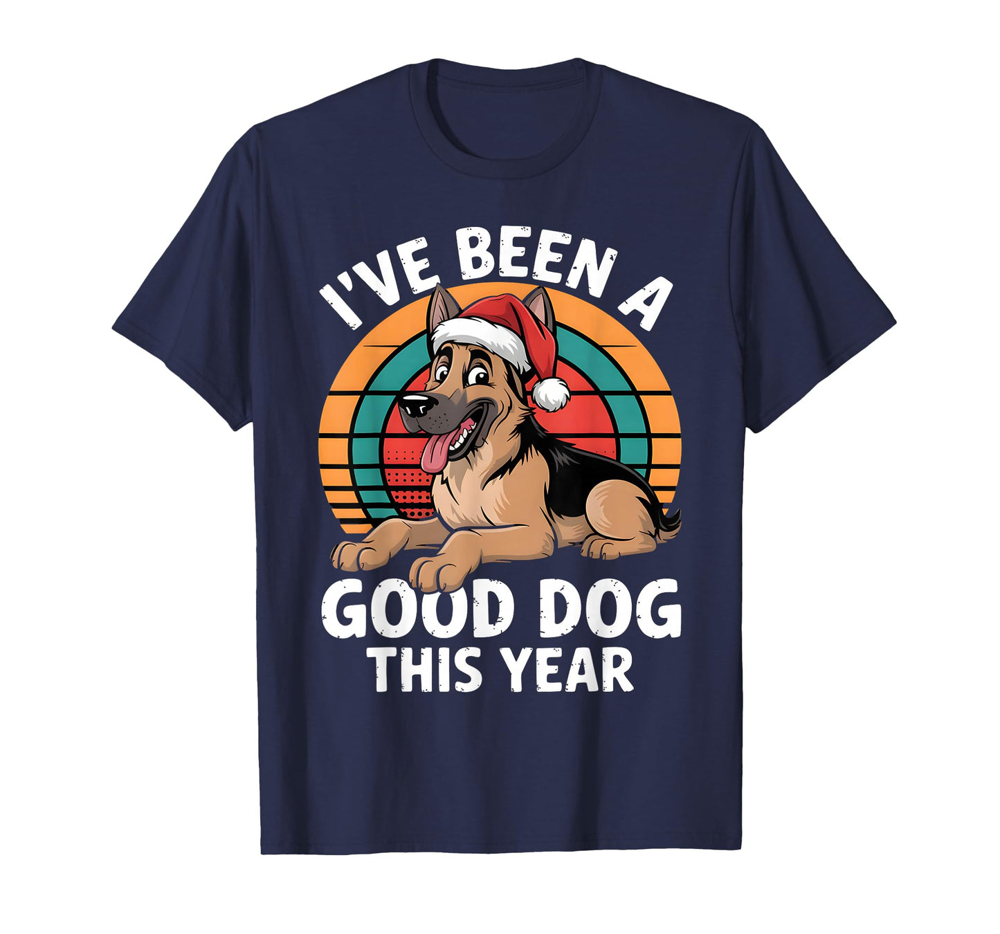 Funny Father Christmas Xmas German Shepherd Party Costume T-Shirt
